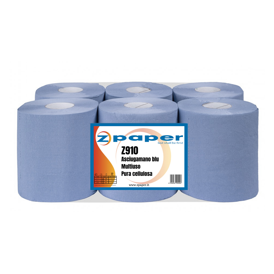 Rotoli asciugamani carta blu multiuso - Zpaper