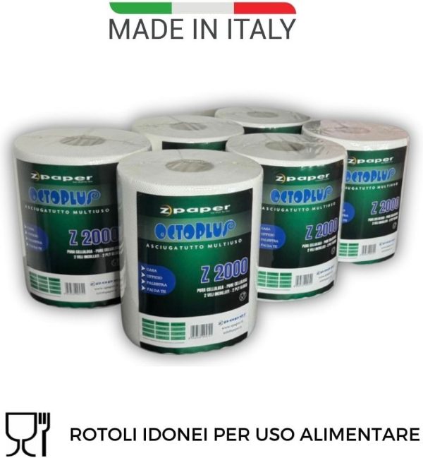 Z2000 – 12 Rotoli 2000 usi. Carta Pura Cellulosa - immagine 3